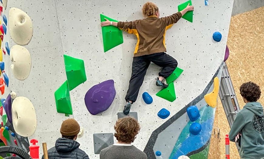 Image 3: Enjoy a Full Day of Indoor Rock Climbing at The Crux Bouldering Gym