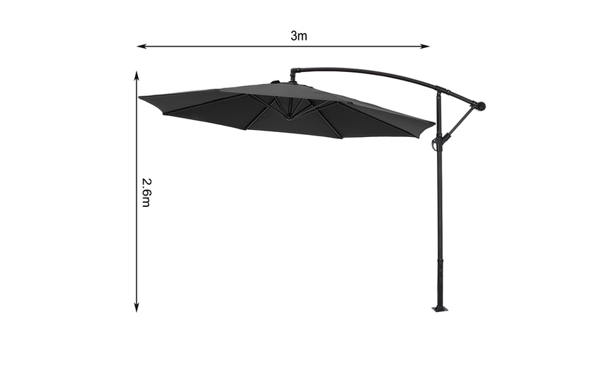Image 29: Outdoor 3M Large Cantilever Parasol