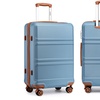 Image 6: KONO 20+24+28 Inch Grayish Blue ABS Hard Shell Suitcase with TSA Lock