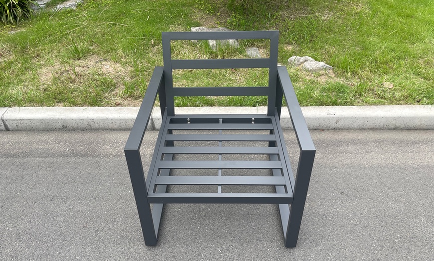 Image 5: Aluminum Firepit Dining Set