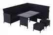 Outsunny 8 Seater Rattan Effect Garden Dining Set with Table, Corner Sofa and 2 Stools - Image 7