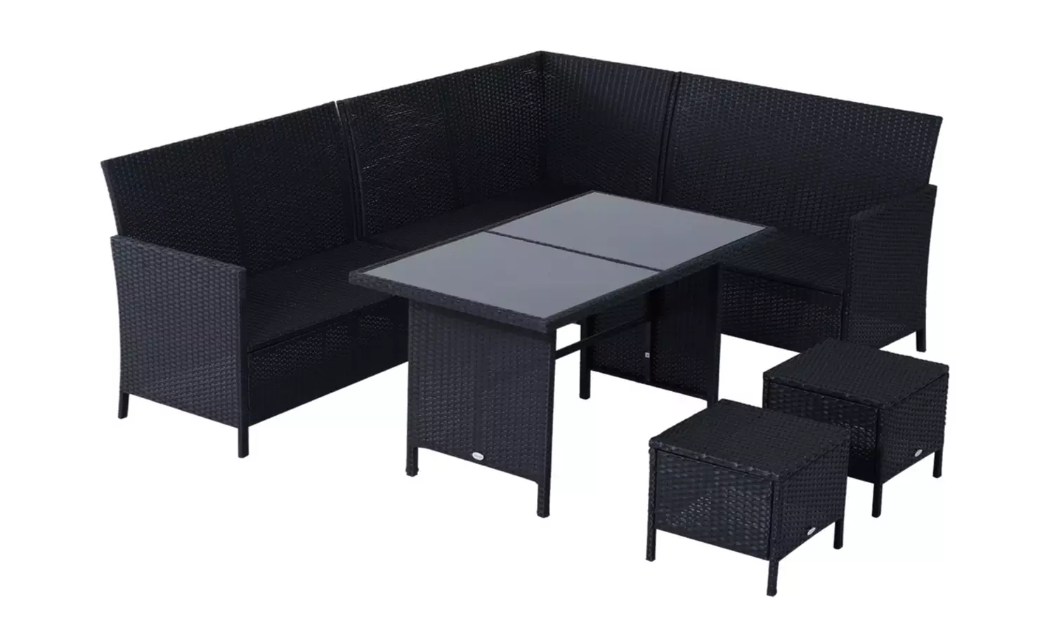 Outsunny 8 Seater Rattan Effect Garden Dining Set with Table