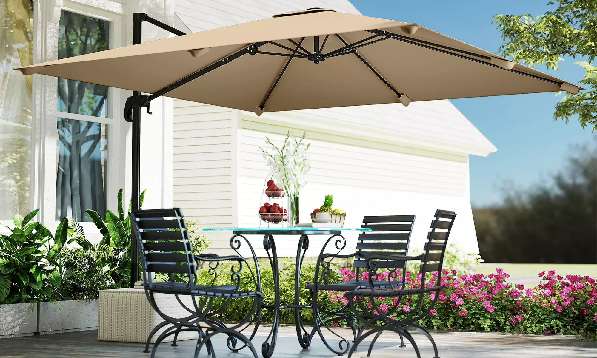 Outsunny 3 x 3 m Cantilever Parasol