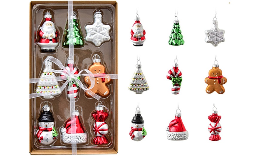 Image 6: 9er- oder 17er-Set Weihnachts-Kugeln aus bemaltem Glas