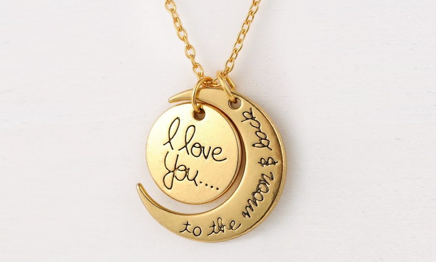 gold love you to the moon and back necklace