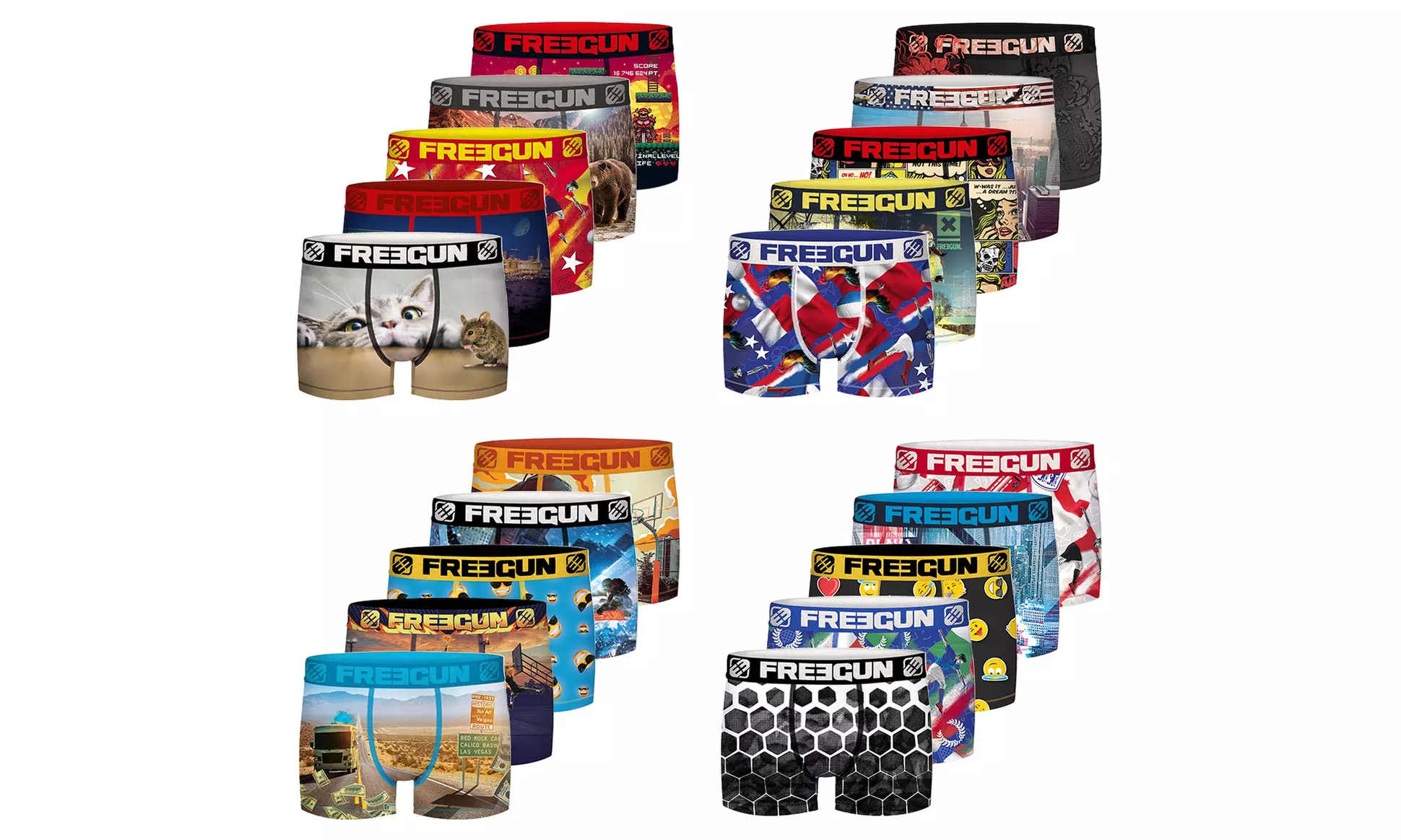 Pack "sorpresa" de 5 o 12 bóxers de hombre de Freegun