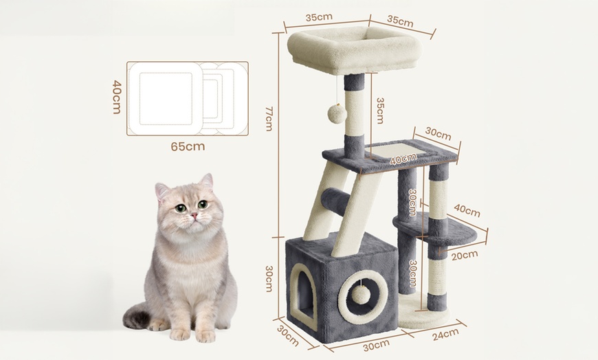 Image 6: Árbol multinivel para gatos con poste rascador 
