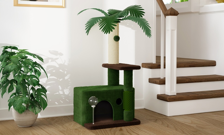 Image 5: 90cm Cat Tree with a 3-Layer Cat Climbing Frame 