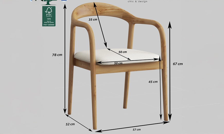 Image 7: Ensemble de 2 fauteuils de table Doosense, collection "Titus"