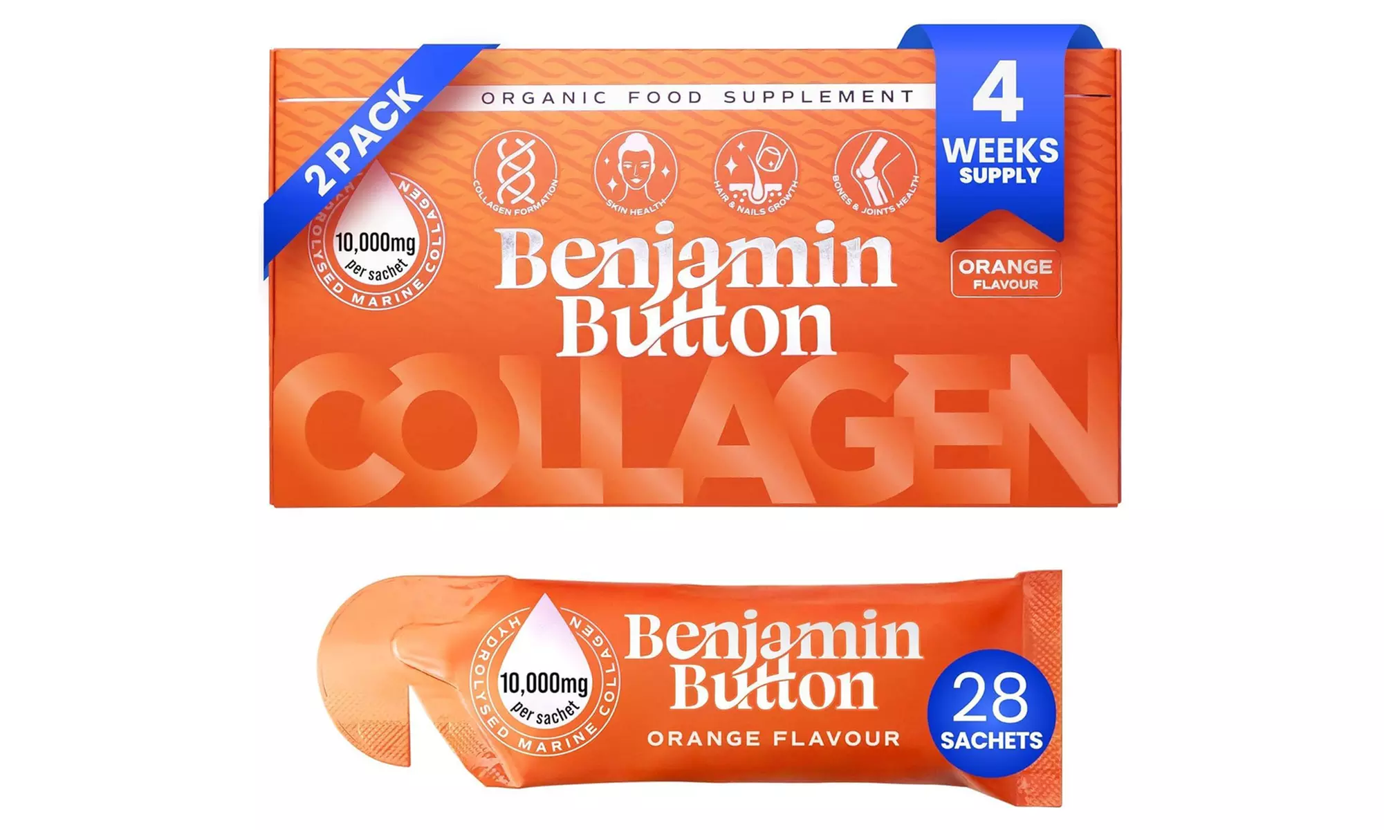 Collagène marin liquide 12,000mg, Benjamin Button