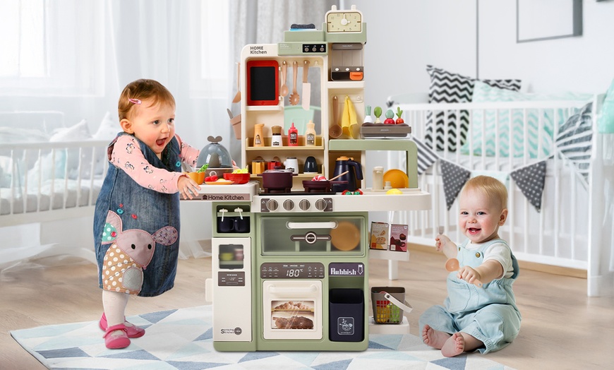 Image 4: Deluxe Kids' Kitchen Playset with Lights, Sounds and Steam 
