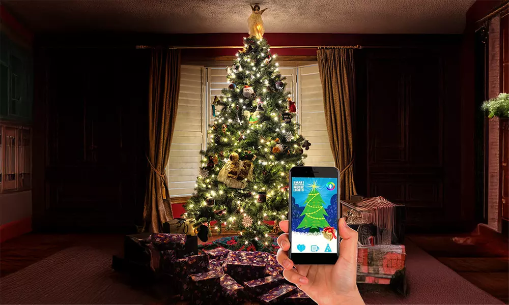 Smart LED Christmas Tree Music Lights w/ Bluetooth Speaker Box - Refurbished