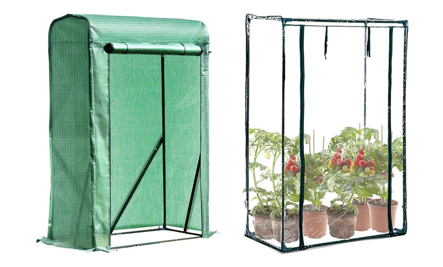 Image 1: Greenhouse Plant Cover with Zipper