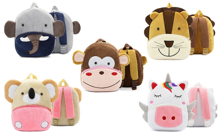 Image 1: Kids' Cartoon Animal Backpack