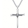 Image 11: Stainless Steel Nail Cross Pendant Necklace with 24 Inch Chain