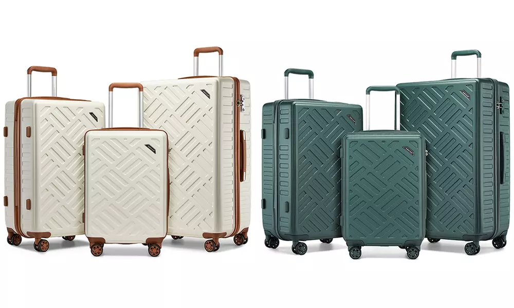 1 o 3 maletas rígidas con diseño geométrico, mango de aluminio y ruedas silenciosas TPE - Primary Image