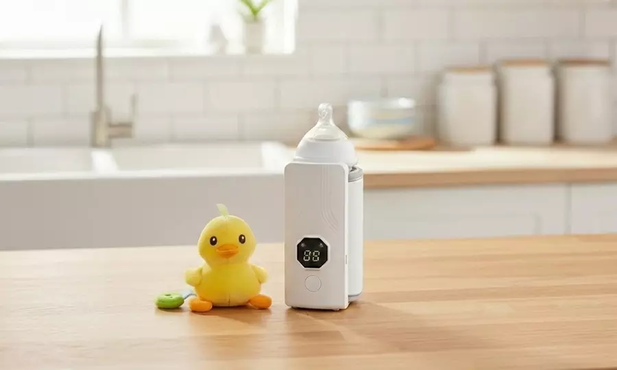 Calientabiberones recargable y portátil con control de temperatura