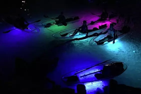 Nighttime Crystal Kayak Tour in San Antonio