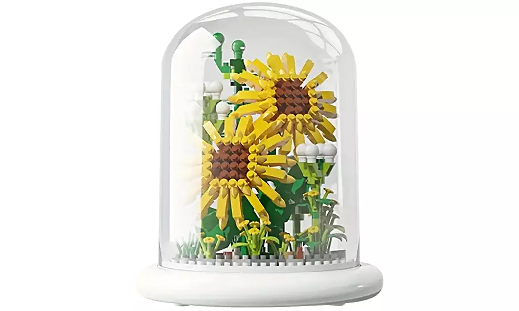 DIY-Baustein-Set für Blume in einer Glaskuppel