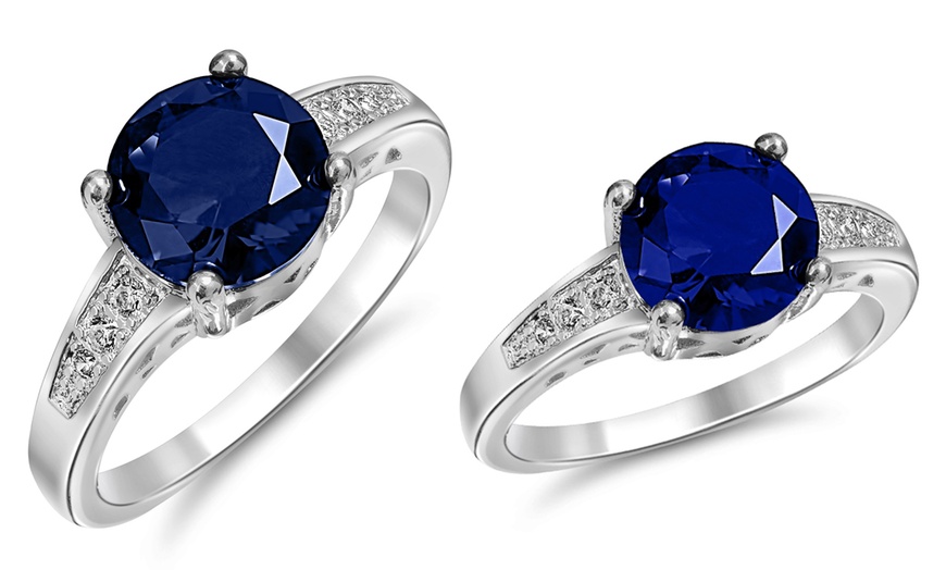 Image 1: Blue Cubic Zirconia Ring