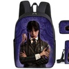 Image 16: 3-Piece Wednesday Adams-Inspired Backpack Set 