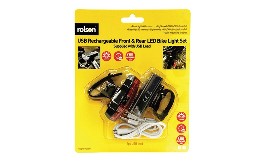 Image 4: Rolson Front and Rear Bike Light