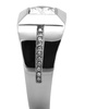 Image 5: Mens Stainless Steel and Cushion Cut Cubic Zirconia Flush Setting Ring