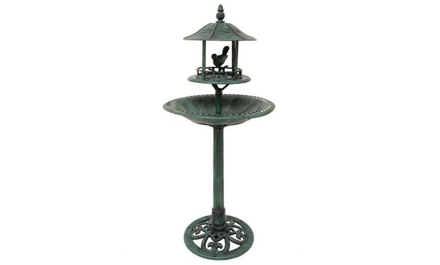 Image 2: Ornamental Bird Bath and Feeder