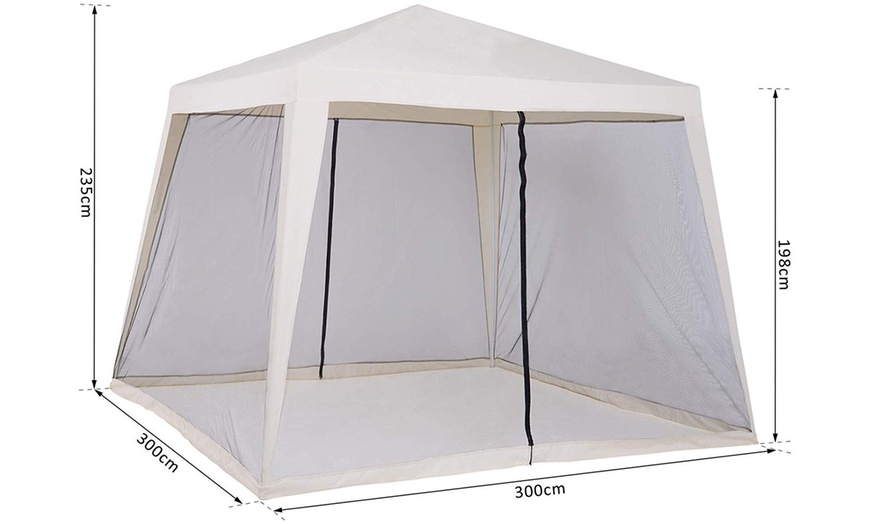 Image 18: Outsunny 3m x 3m Mosquitoes Screen Gazebo Canopy