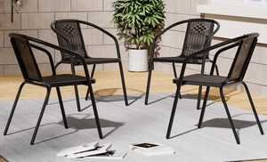 Outdoor PE Rattan-Effect Stackable Chairs Set Outdoor PE Rattan-Effect Stackable Chairs Set