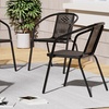 Image 1: Outdoor PE Rattan-Effect Stackable Chairs Set