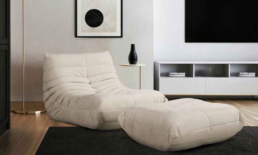 Image 7: Home Deluxe Relaxsessel mit Hocker