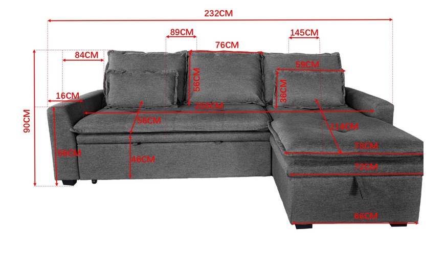 Image 11: Lucca 3 Seater Storage Sofa