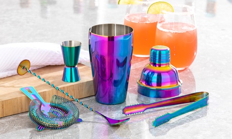 Homiu Unisex Rainbow Stainless Steel Cocktail Set