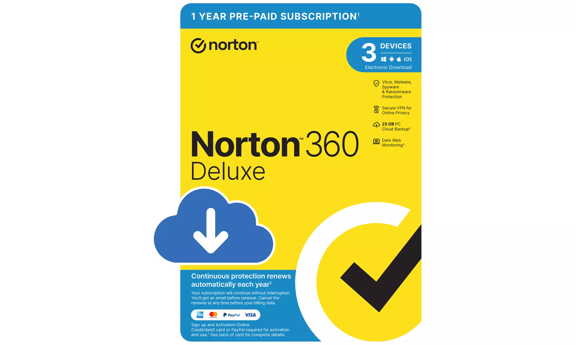 Norton AV +, Secure VPN, 360 Standard 360 Deluxe and 360 2025