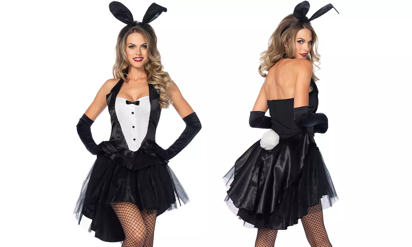Leg Avenue Women's Tuxedo Bunny Costumes (2-, 3-, or 4-Piece)  - Second Medium