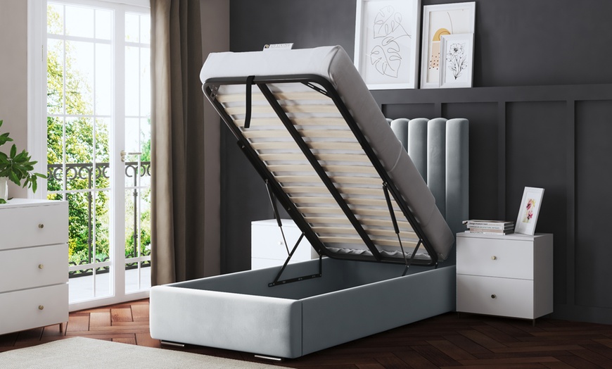 Image 14: Evangeline Panel Bed with Optional Ottoman Gas Lift Storage