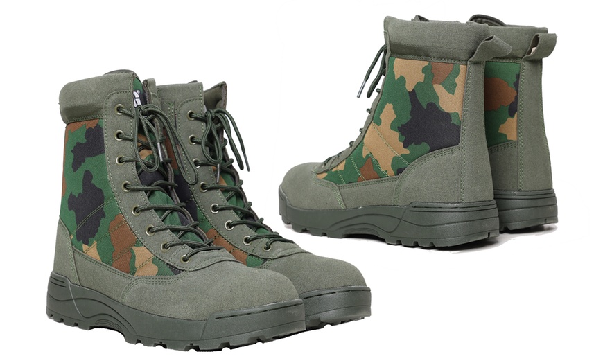 Image 4: MIG Camo Tactical Army Combat Boots