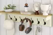 Levede Wall Mounted Coat Rack with Shelf – 7 Double Hooks - Image 3