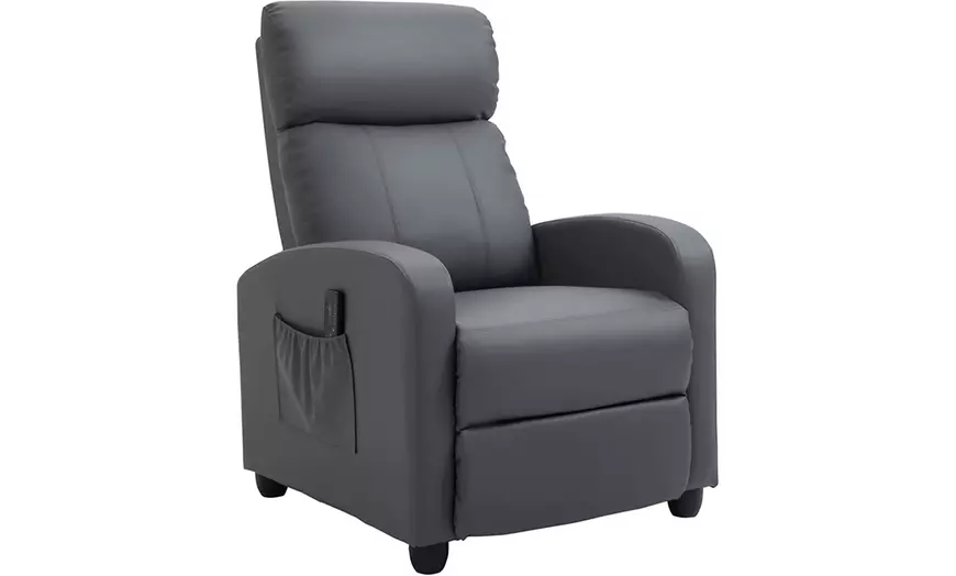 Image 2: HomCom Massage Recliner Sofa Chair