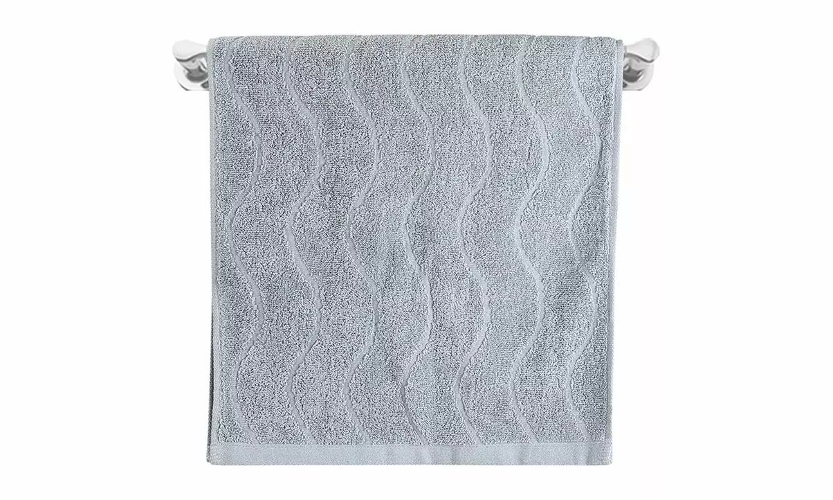  Set of Two SixtyShadesofGrey Wavy Striped Jacquard Cotton Hand Towels