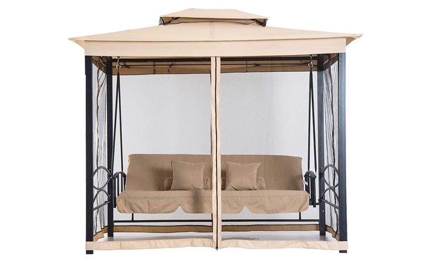 Image 9: Outsunny Three Seater Swing Chair