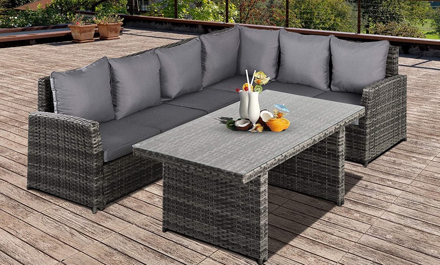 Image 5: Outsunny Rattan-Effect Five-Seater Sofa Set