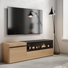 Image 7: Mueble para TV con acabado en roble y opción a chimenea eléctrica