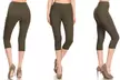 Women's High Waist Capris Pants Pull-On Stretchy Cropped Jeggings Size S-3XL - Second Medium