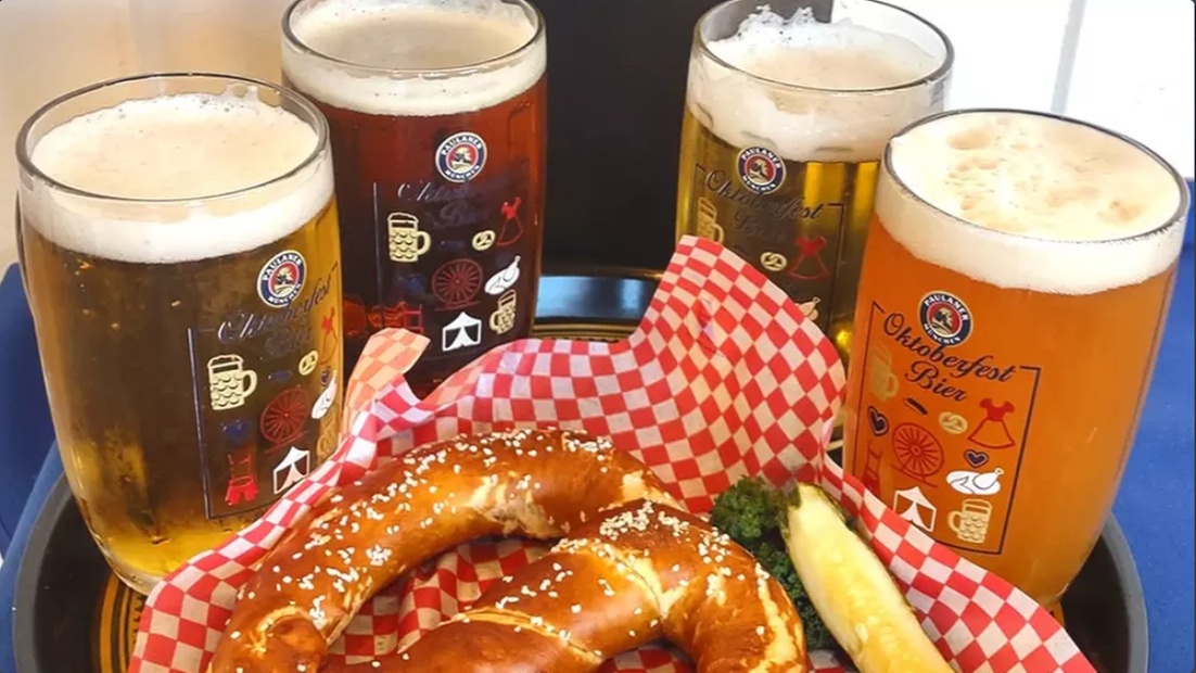 Indulge in a German Bier Sampler with Pretzels for Two People at Helga's German Restaurant and Deli, up to 32% off
