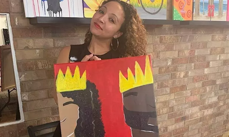 Up to 54% Off NEON Blacklight Paint & Sip at Oblivion Art House