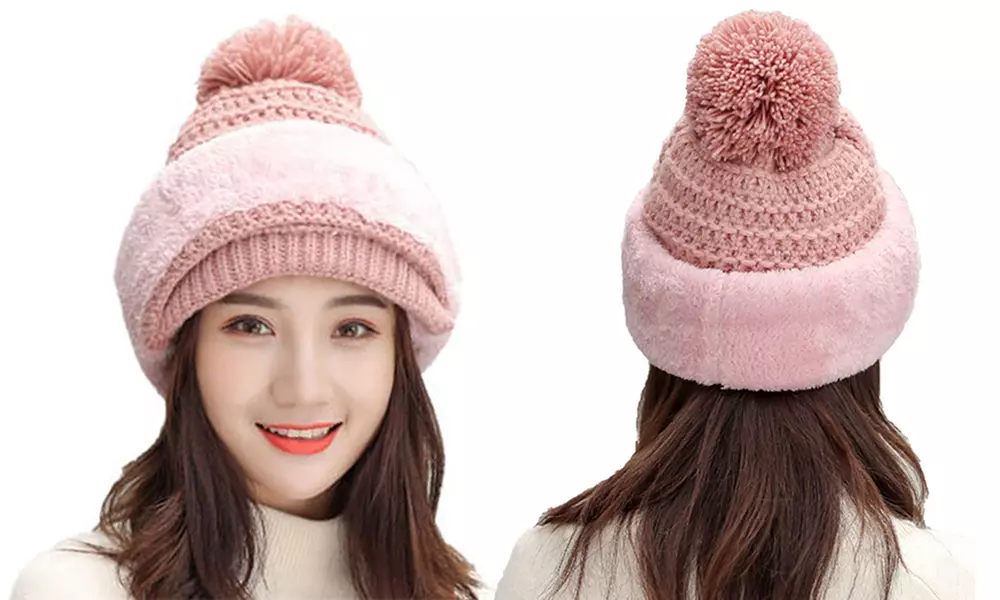 Womens Winter Hat Warm Thick Cap Scarf Knit Ski Beanies