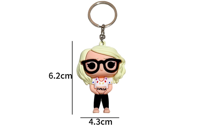 Image 8: Four-Piece Taylor Swift Doll Keychains in Eco-Friendly Silicone 