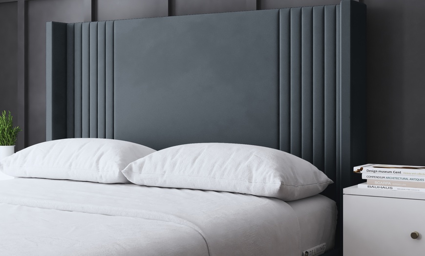 Image 27: DS Living Elara Winged Panel Bed With Ottoman Gas Lift